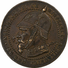France, Napoléon III, 5 Centimes, 1870, Paris, Satirique, Bronze, TTB