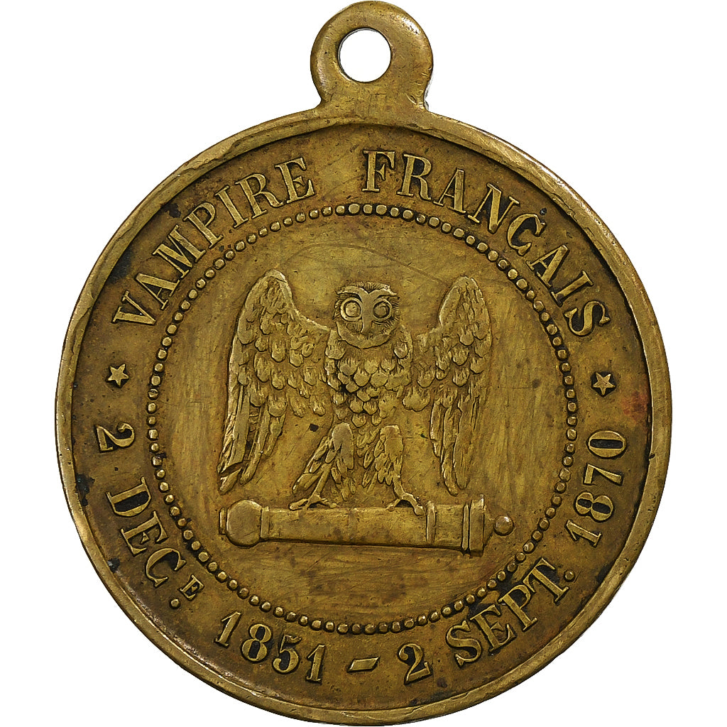 Francja, medal, Napoléon III, Satirique, Bataille de Sedan, 1870, Brązowy