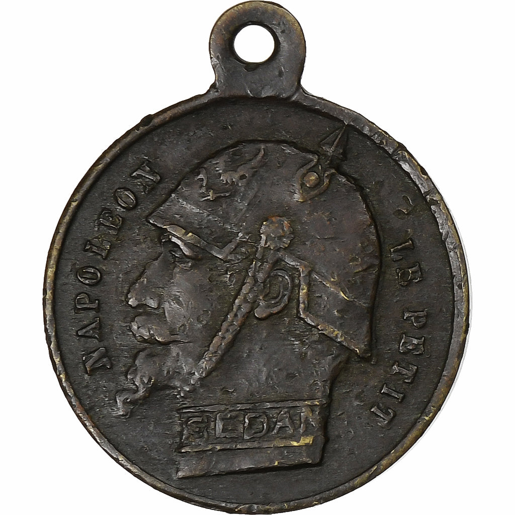 France, Médaille, satirique, Napoléon le Petit, La Lacheté, 1870, Bronze, TTB