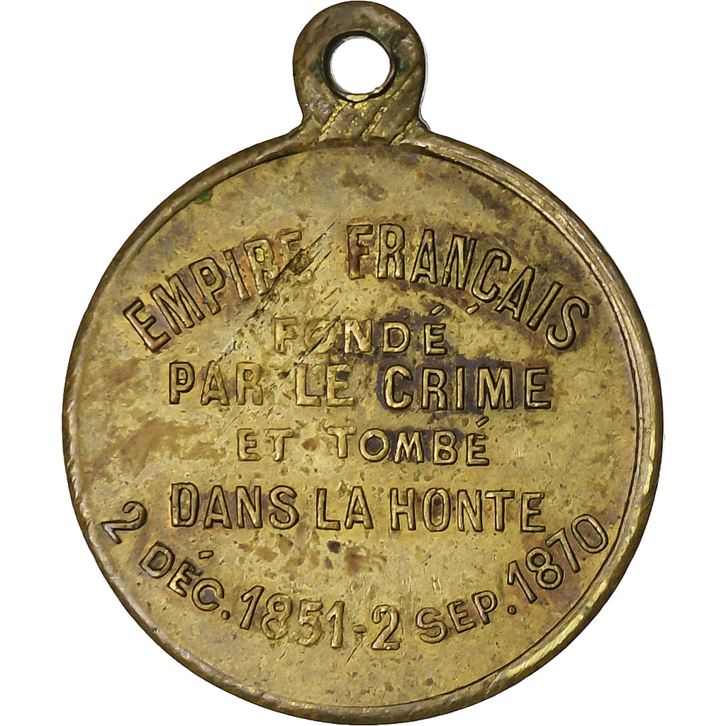 Frankreich, Medaille, satirique, Napoléon le Petit, La Lacheté, 1870, Bronze
