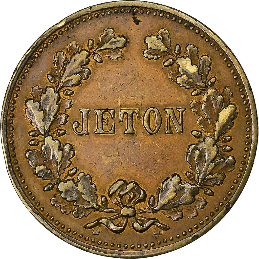 Francia, medalla, Jeton de jeu, Napoléon III, Kaiser d. Franzosen, Latón, MBC