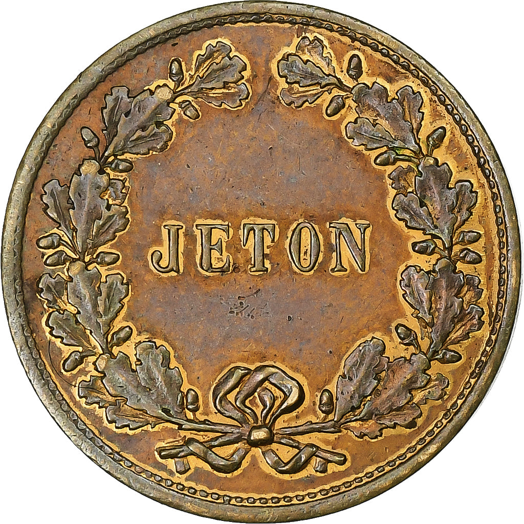 Francia, medalla, Jeton de jeu, Napoléon III, Kaiser d. Franzosen, Latón, MBC