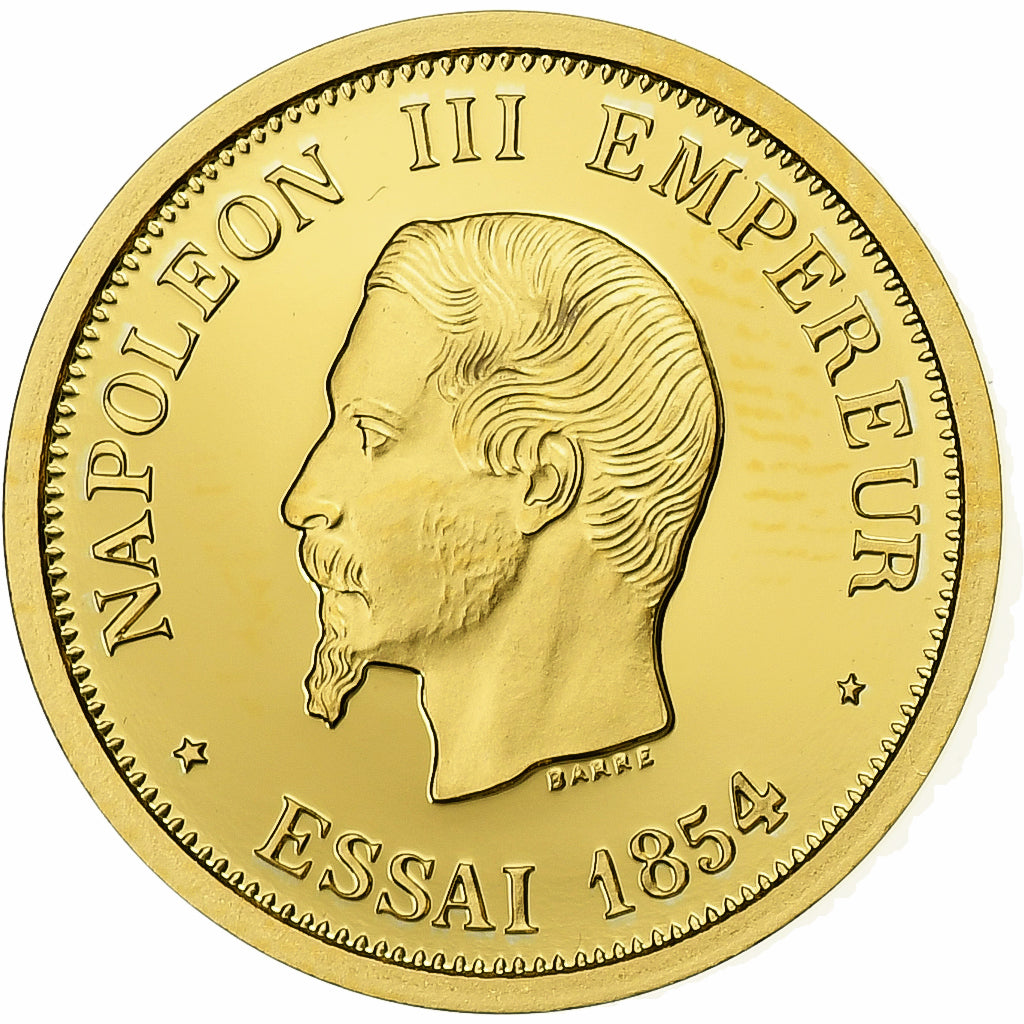 France, Medal, Réplique Essai 50 Francs Napoléon III, Gold, MS(64)