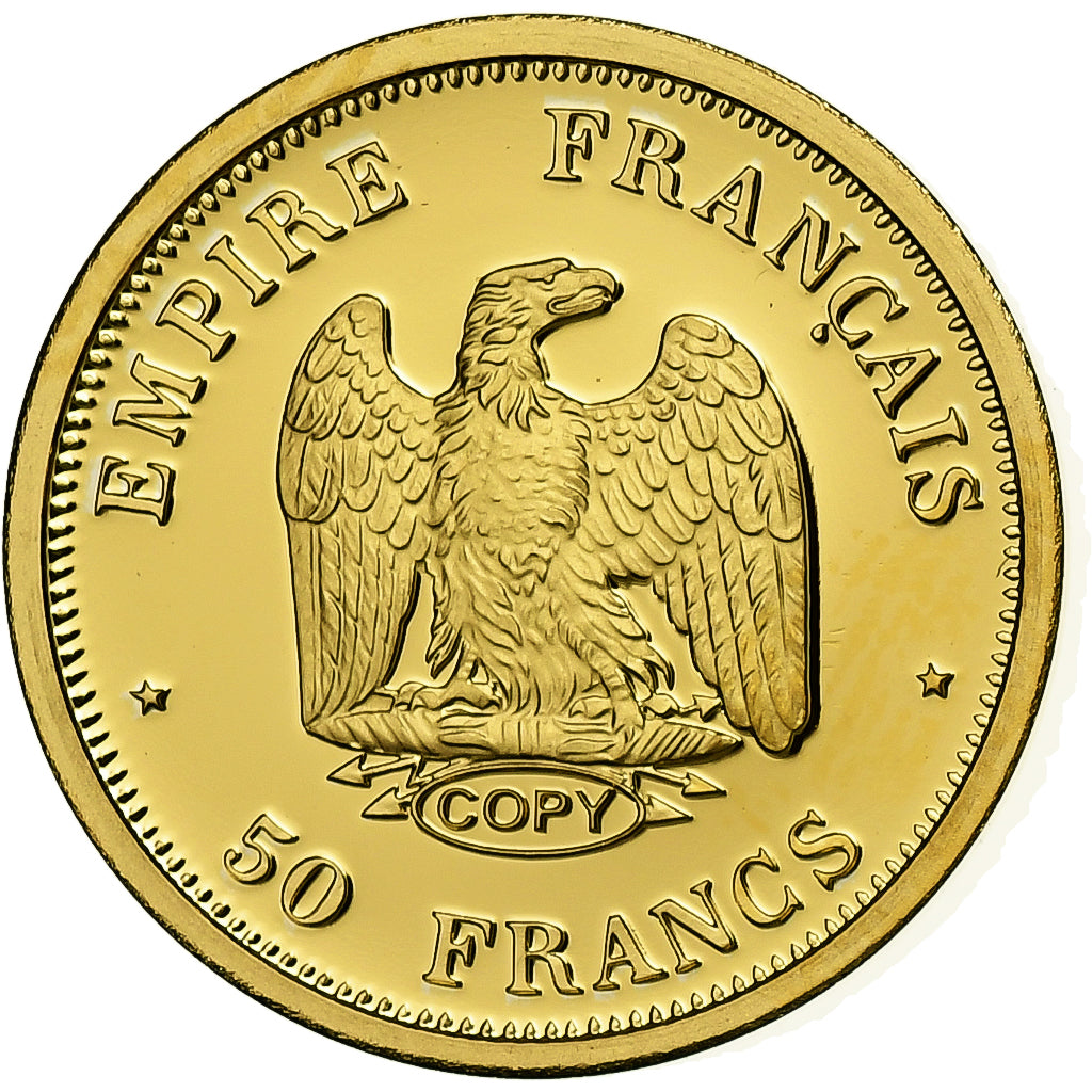 France, Medal, Réplique Essai 50 Francs Napoléon III, Gold, MS(64)