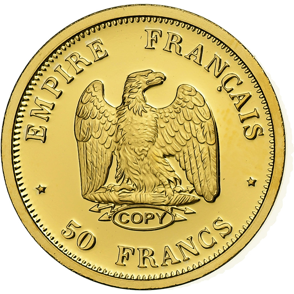 France, Medal, Réplique Essai 50 Francs Napoléon III, Gold, MS(64)