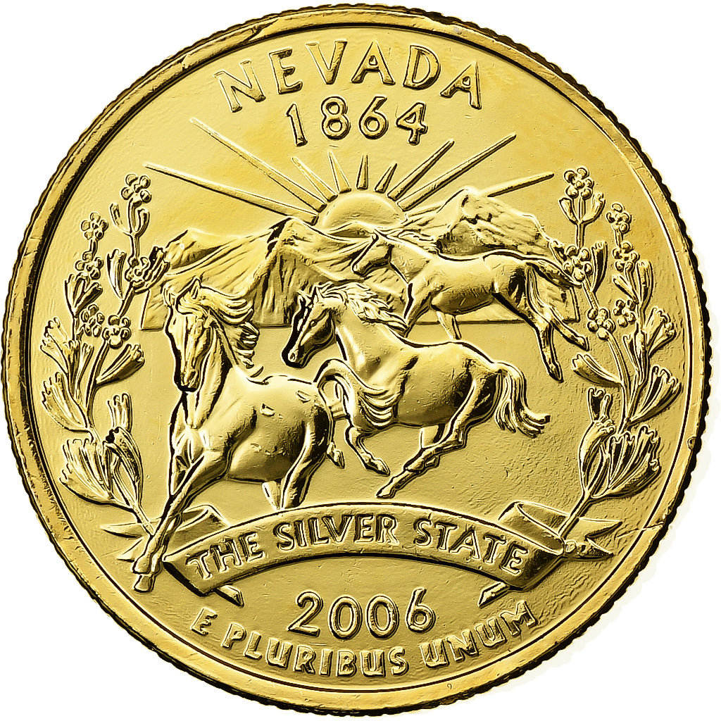 États-Unis, Quarter, Quarter Dollar, 2007, U.S. Mint, Nevada, 1864