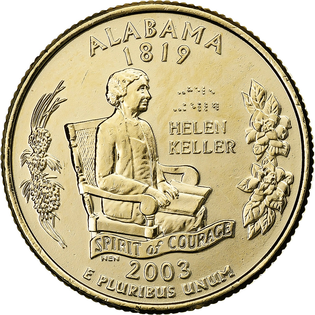 United States, Quarter, Quarter Dollar, 2007, U.S. Mint, Alabama 1819