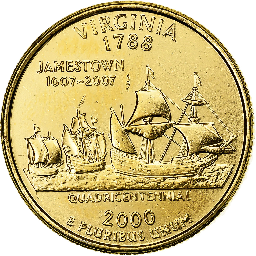 Vereinigte Staaten, Quarter, Quarter Dollar, 2007, U.S. Mint, Virginia 1788