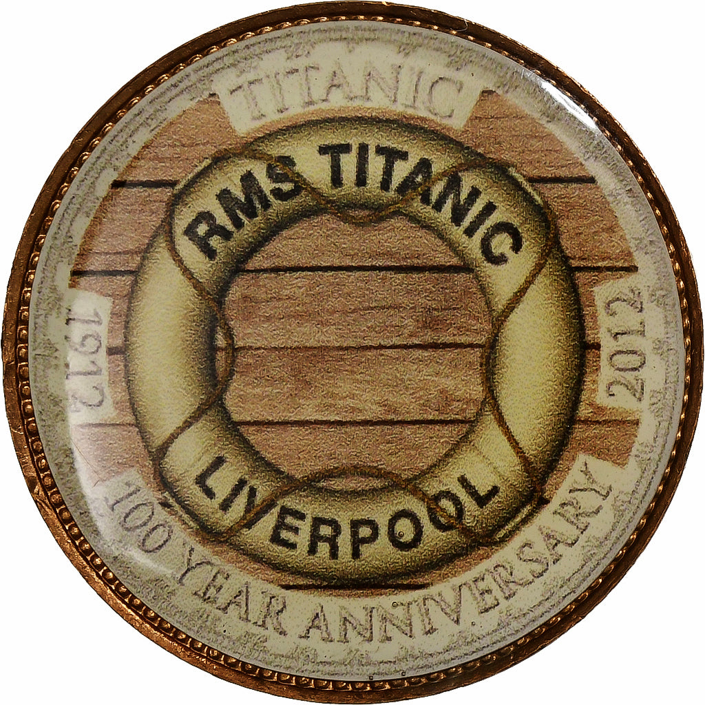Great Britain, Elizabeth II, 1/2 Penny, Titanic, , Liverpool, 1966, Bronze