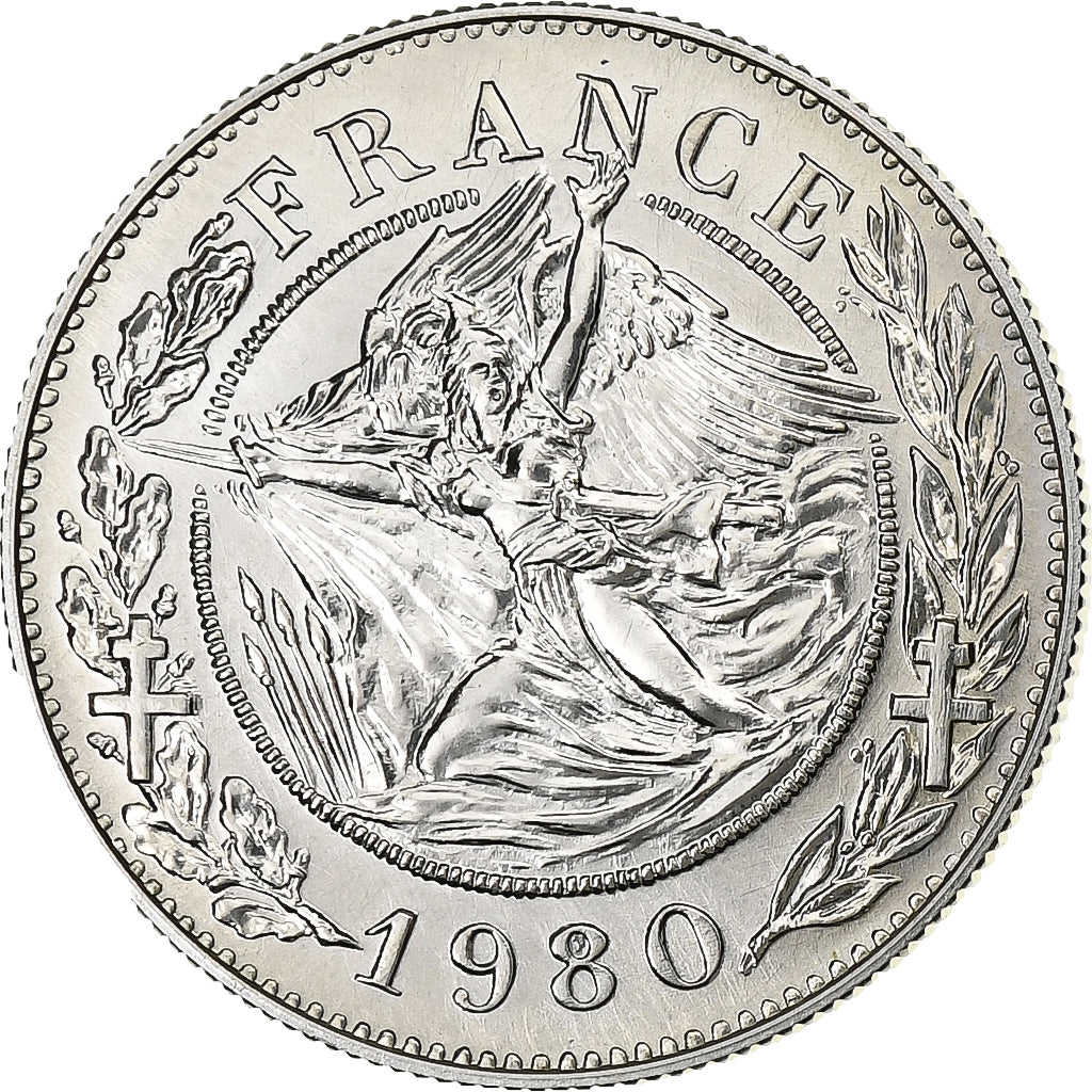 France, Medal, Charles de Gaulle, 1980, Silver, MS(65-70)