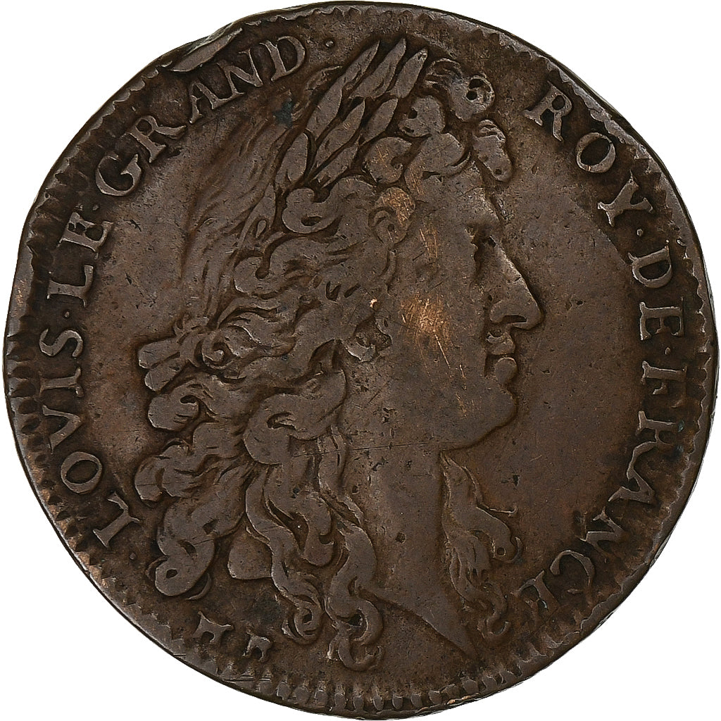 France, Token, Louis XIV Le Grand, Copper, VF(20-25)