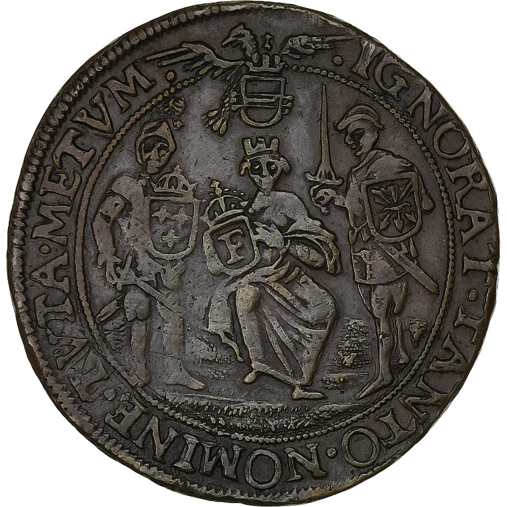 AUSTRIAN NETHERLANDS, Token, Duquenoy, Trésorier de Bruxelles, 1637, Copper