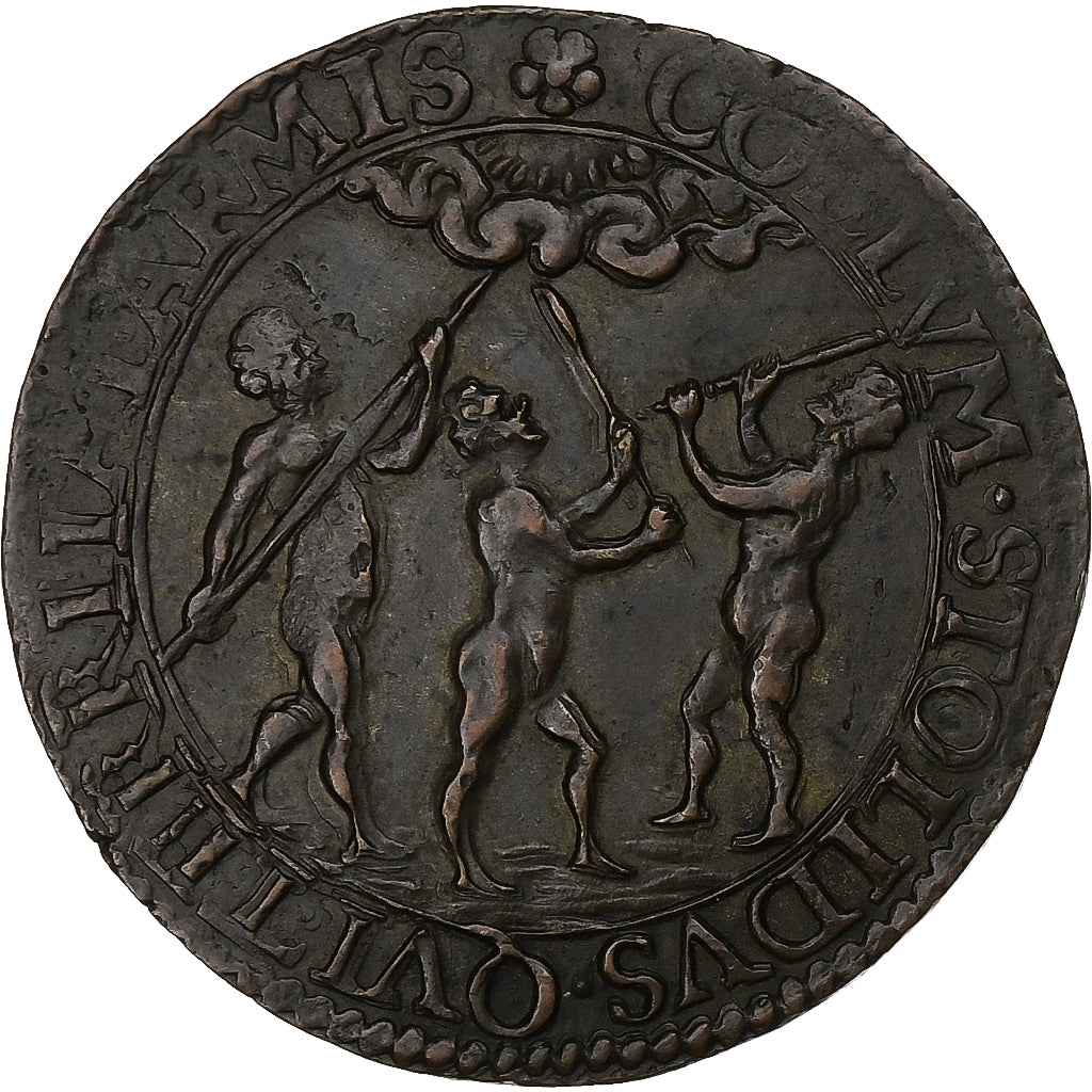 AUSTRIAN NETHERLANDS, Token, Cruautés de l'armée de Mendosa, 1598, Copper
