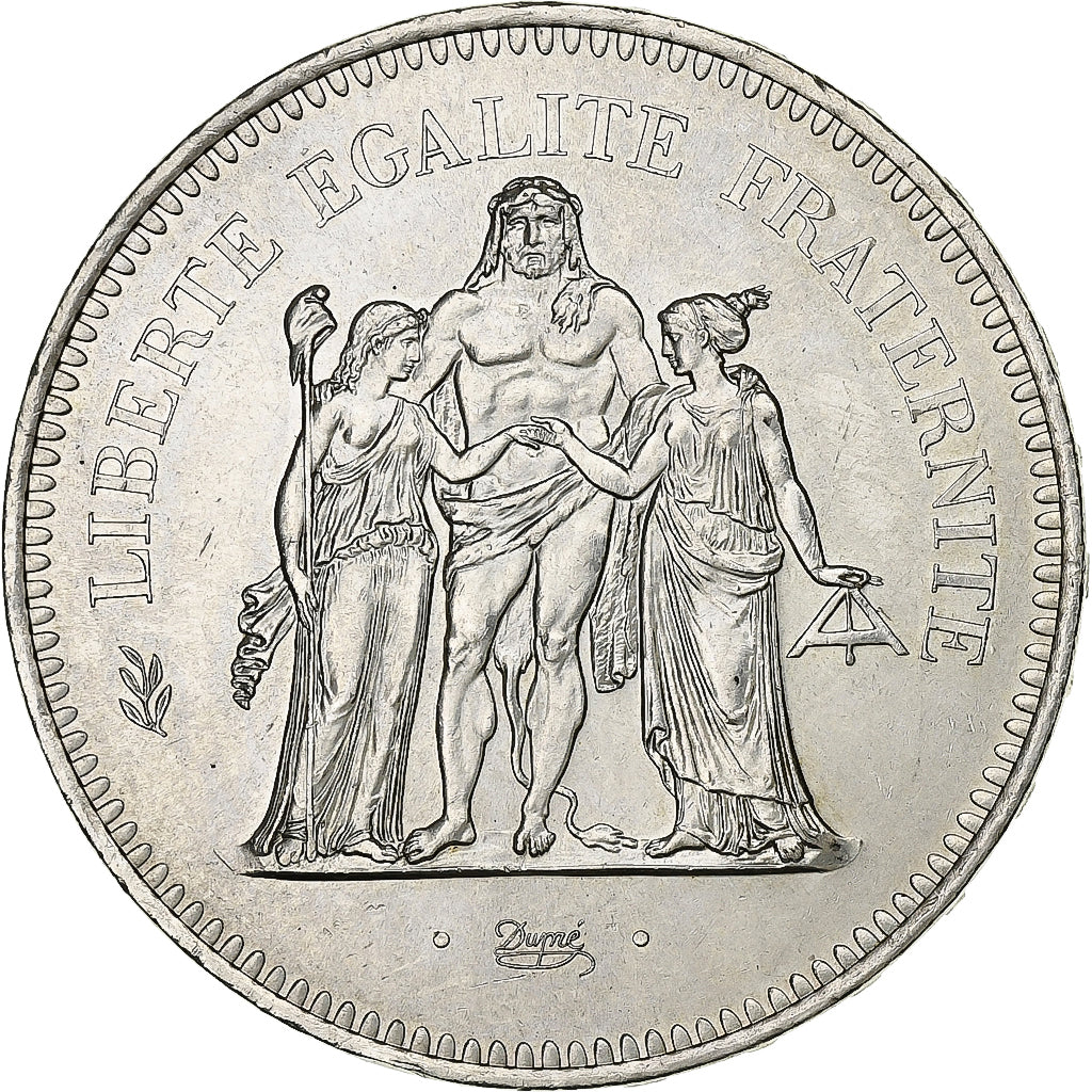 France, 50 Francs, Hercule, 1977, Paris, Silver, MS(60-62), Gadoury:882