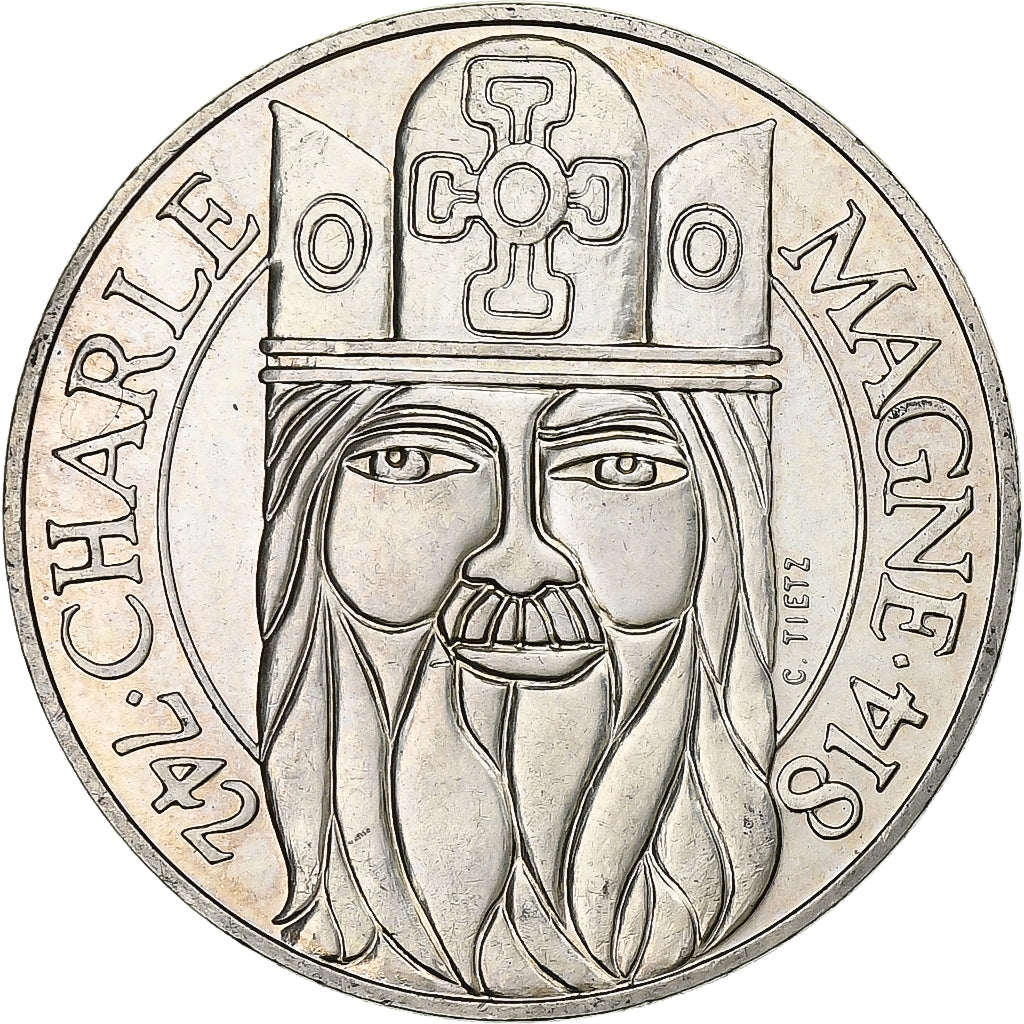 France, 100 Francs, Charlemagne, 1990, Paris, Silver, AU(55-58), Gadoury:905