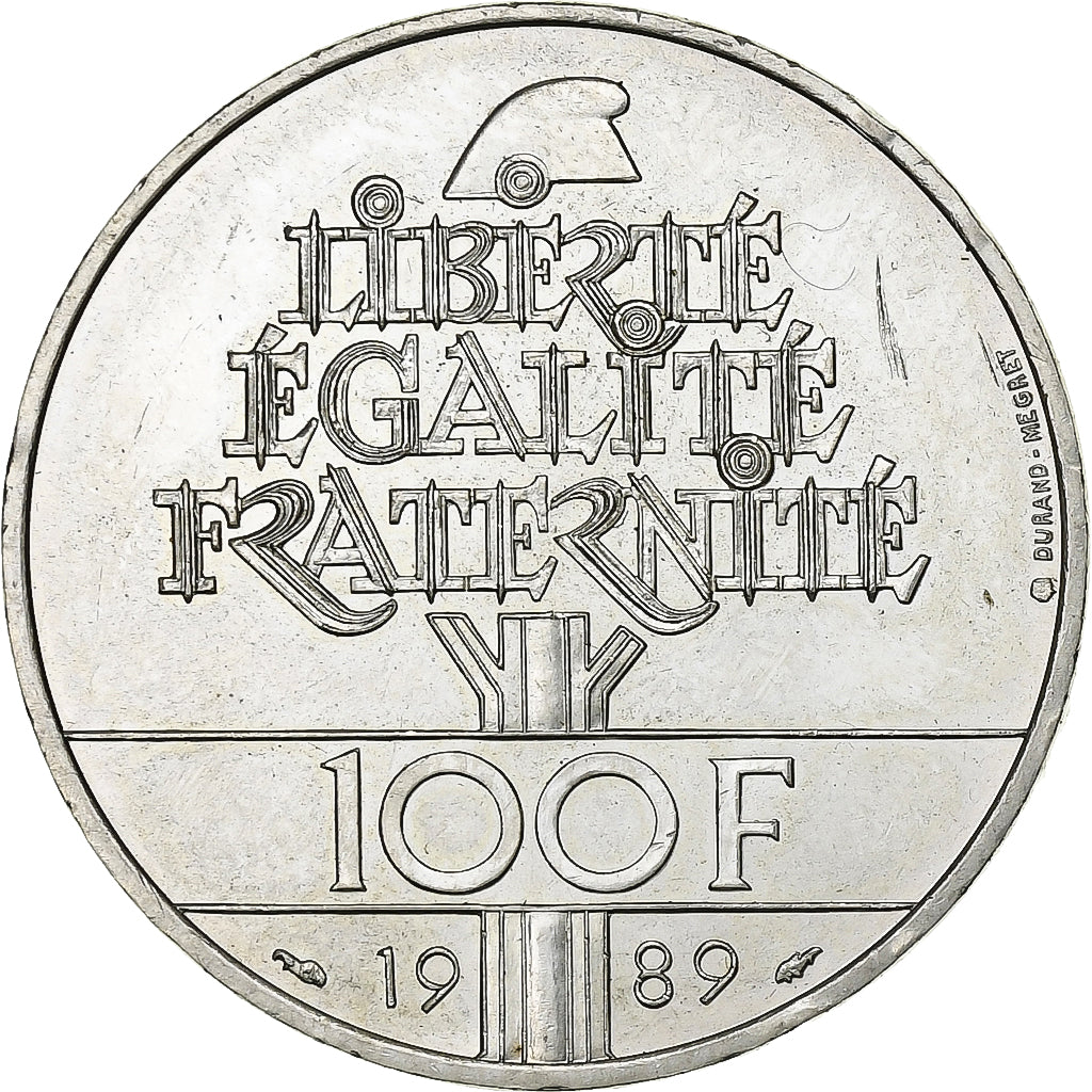 France, 100 Francs, Droits de l'Homme, 1989, Argent, SUP, Gadoury:904, KM:970