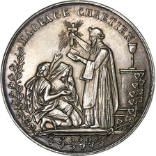 France, Medal, Mariage Chrétien, 1858, Silver, MS(63)