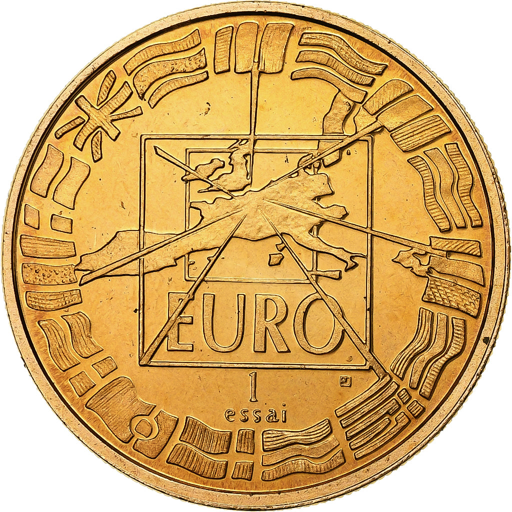 Francja, medal, Charles De Gaulle, 1 Euro Essai, 1996, Stop miedzi, Jimenez