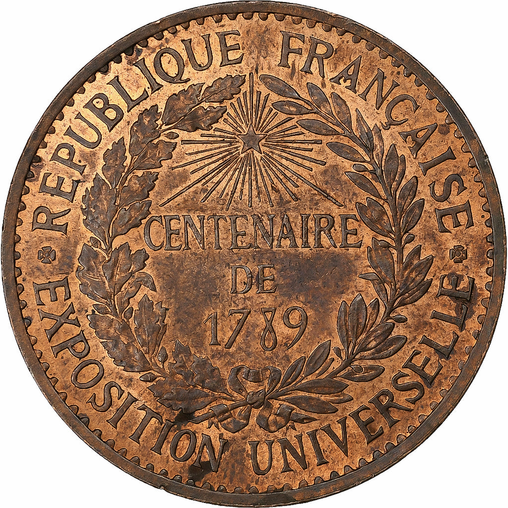 France, Token, Exposition universelle de Paris, 1889, Bronze, Barre, VF(30-35)