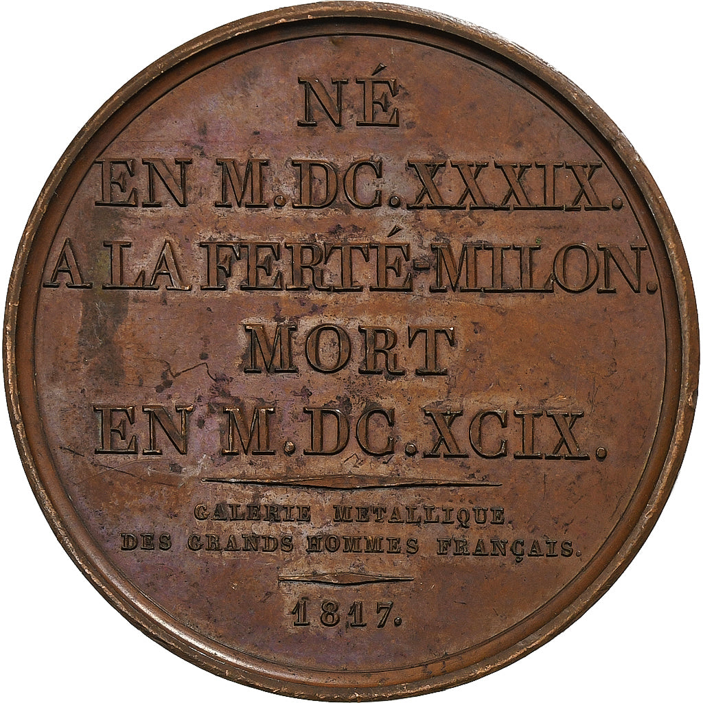 Frankrijk, Medaille, Galerie des Grands Hommes, Jean Racine, 1817, Koper