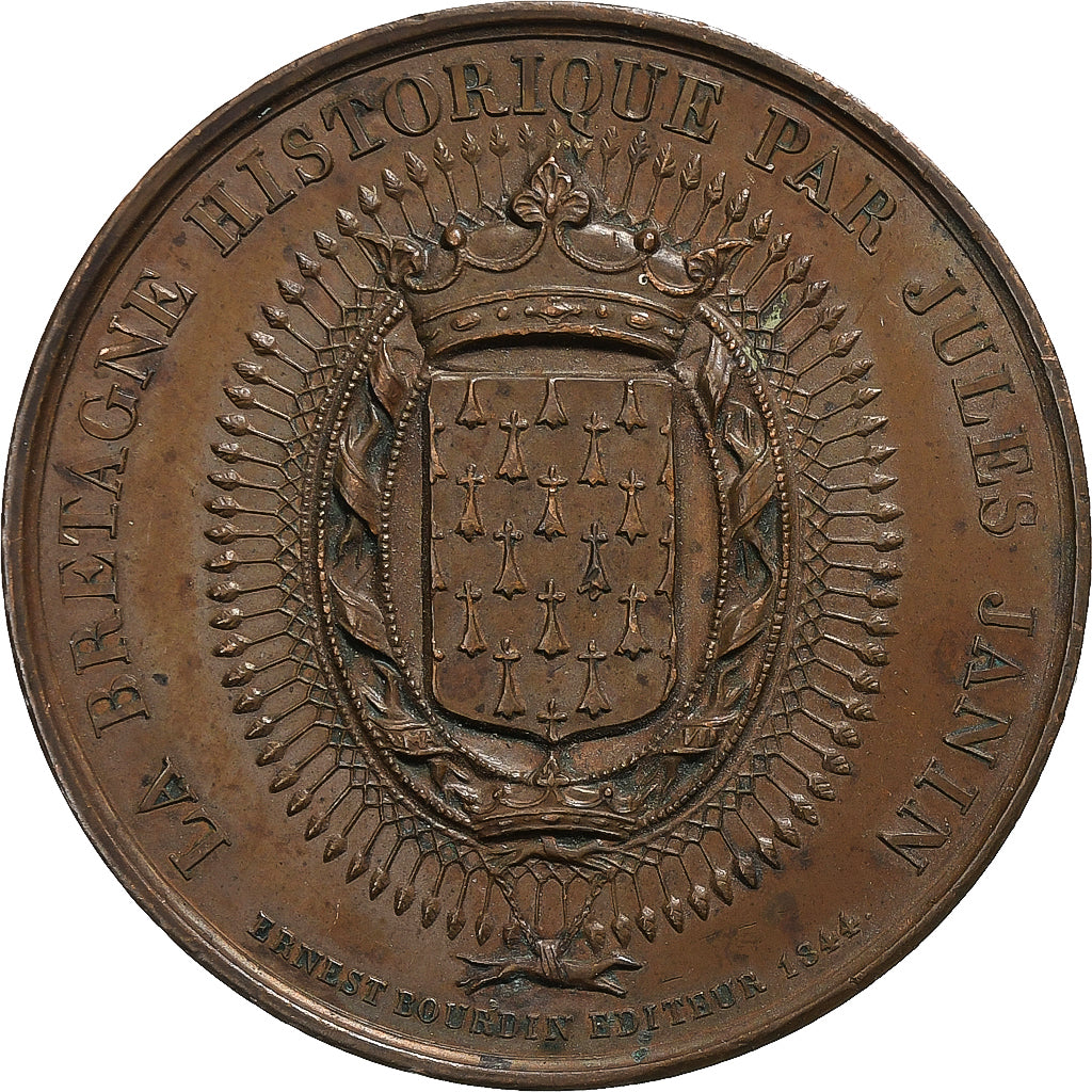 France, Medal, Louis-Philippe Ier, Chateaubriand, 1844, Copper, Bovy, EF(40-45)