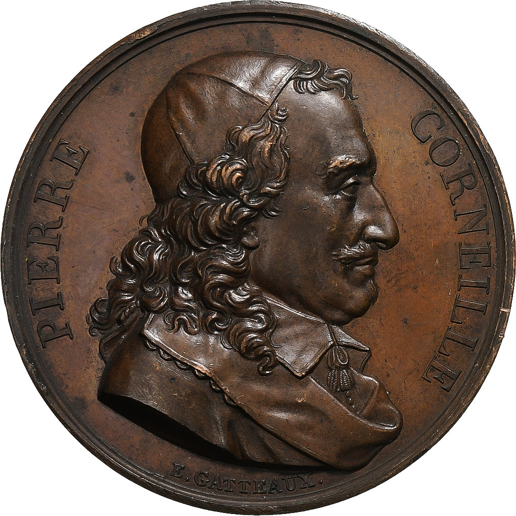 Francia, medaglia, Pierre Corneille, Rouen, 1816, Bronzo, Gatteaux, BB+