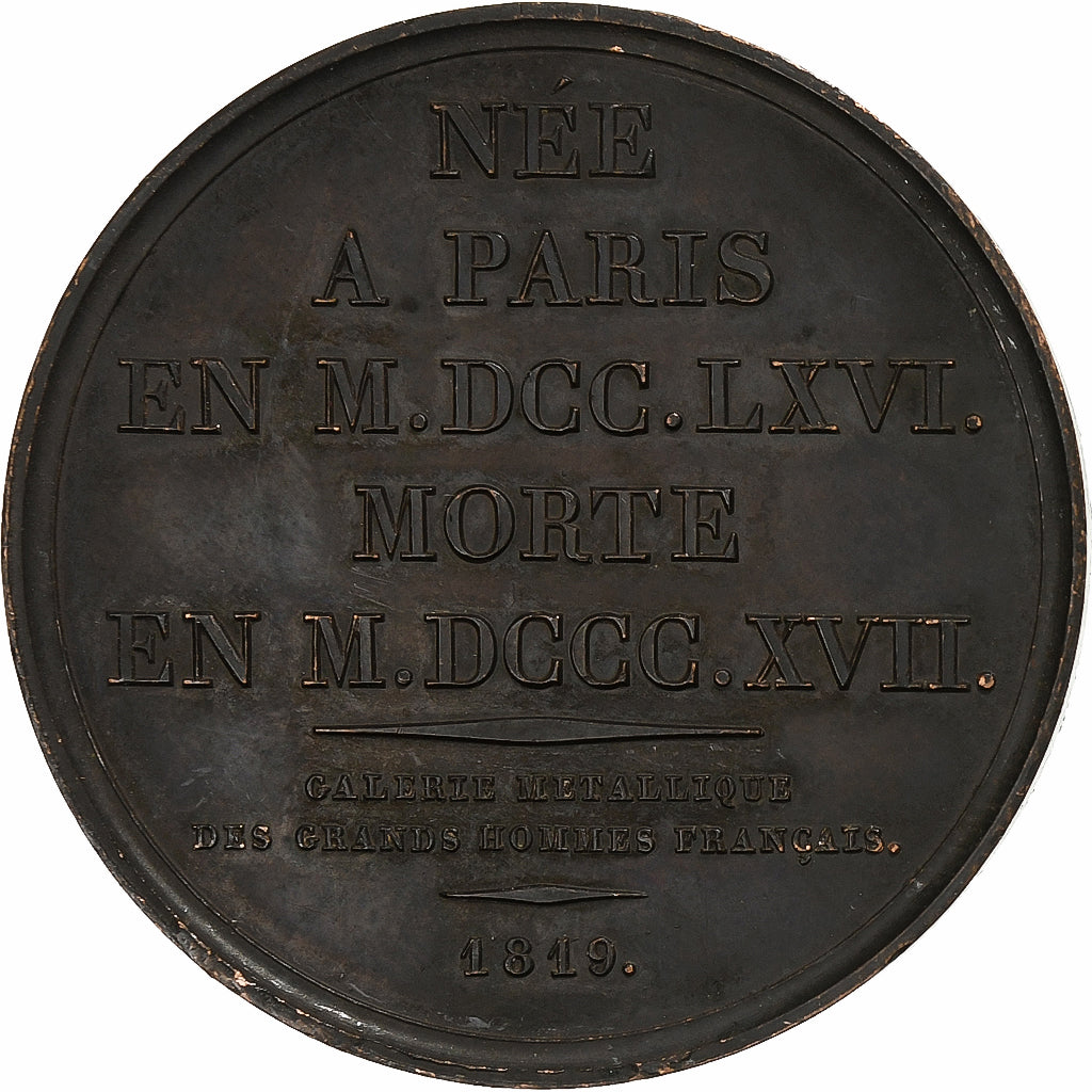 Francja, medal, Anne-Louise Necker-Staël, 1819, Brązowy, Gatteaux, AU(50-53)