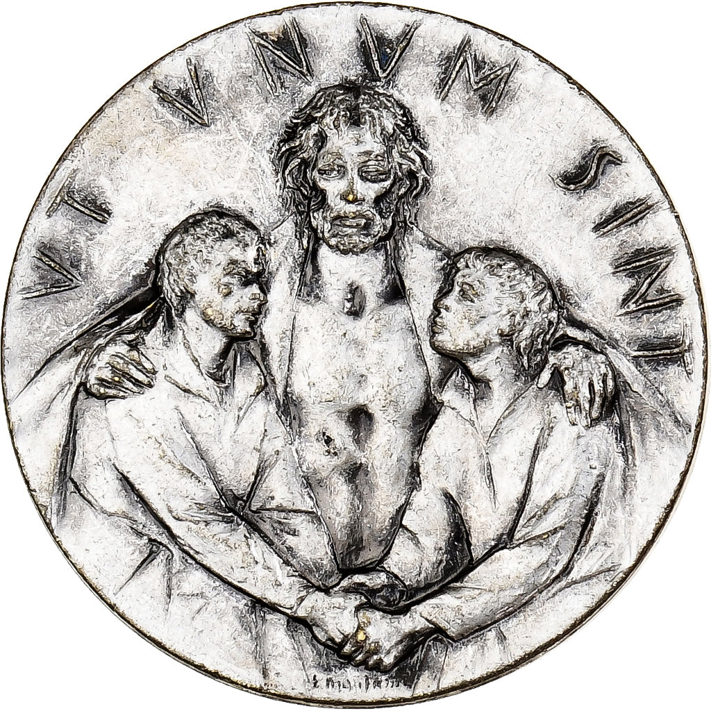 Vatican, Medal, Jubilé de Rome, 1975, Silvered bronze, Manfrini, AU(55-58)