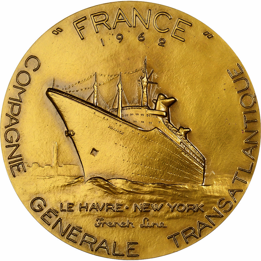 France, Medal, Compagnie Générale Transatlantique, France, 1962, Bronze