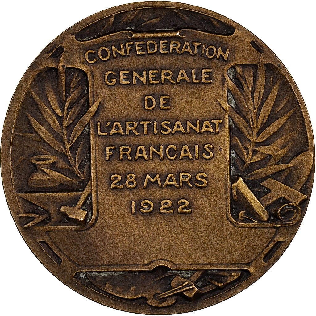 França, medalha, Confédération Générale de l'Artisanat Français, 1922