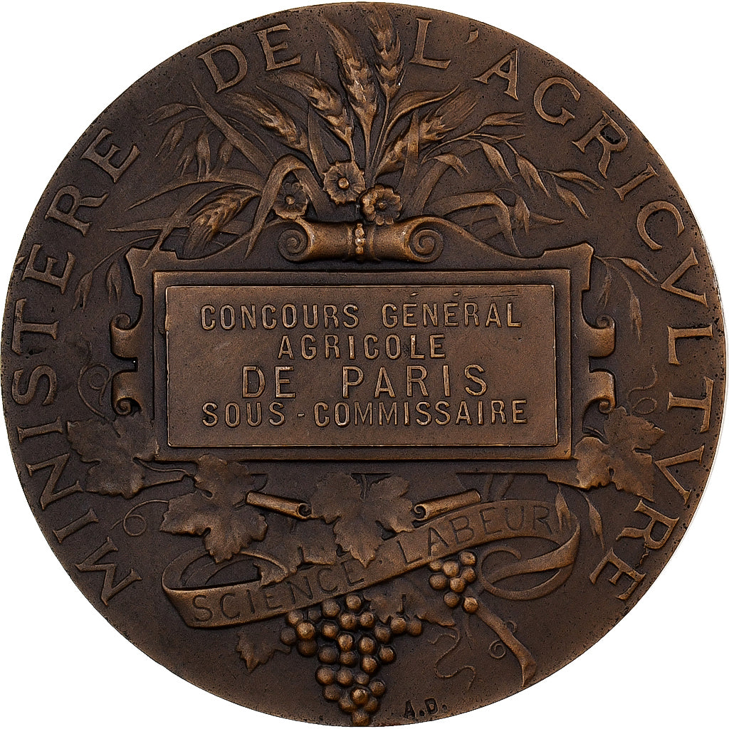 France, Medal, Concours Général Agricole de Paris, Bronze, Alphée Dubois