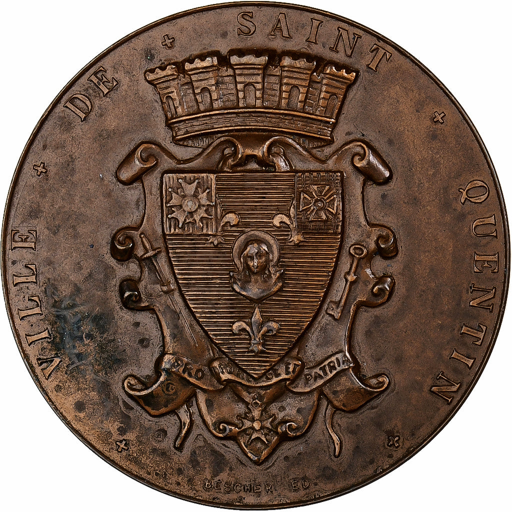 Francia, medaglia, Ville de Saint Quentin, 1962, Bronzo, Bescher, BB+