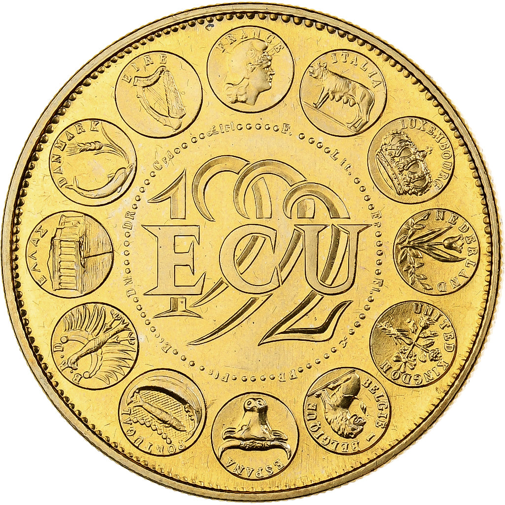 Frankrijk, Medaille, Ecu Europa, Marianne, 1992, Bronze Florentin, Rodier, FDC