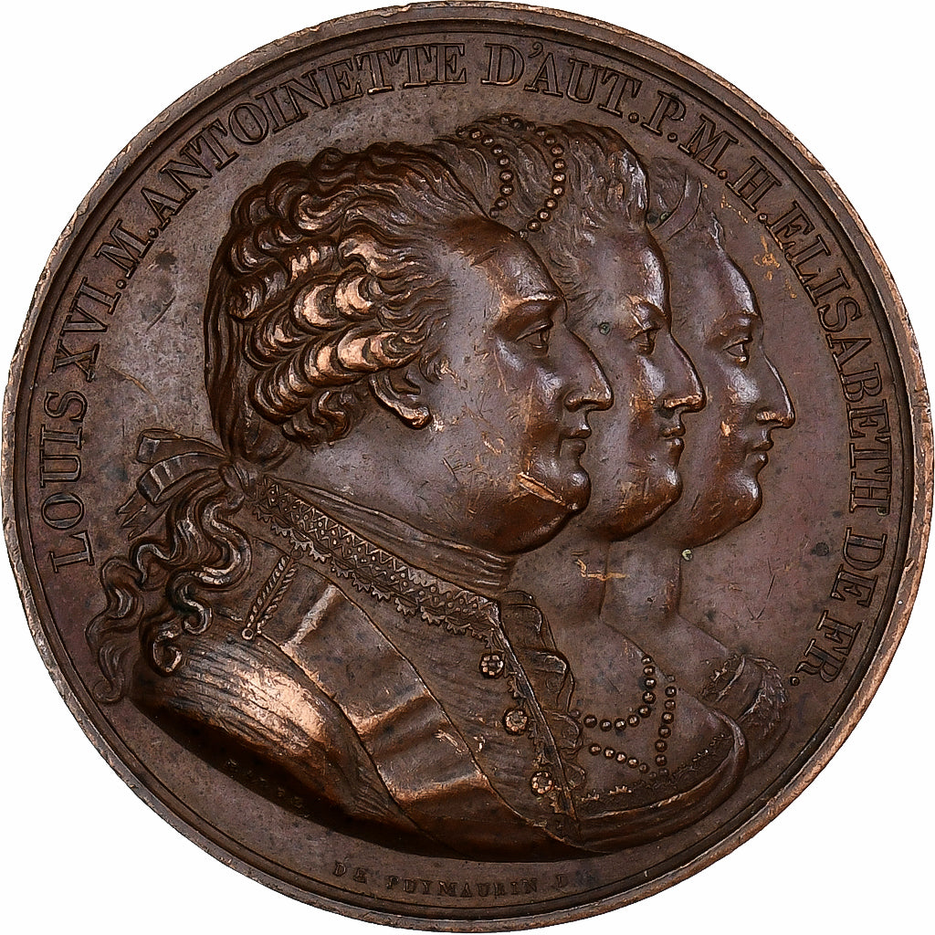 Francia, medaglia, Convention, Hommage à la Famille Royale, 1794, Bronzo, De