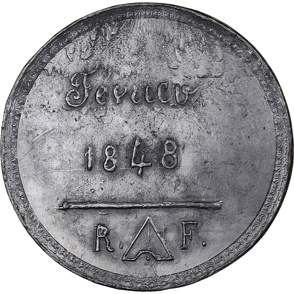 Francia, medalla, Lutte et Chute de la Royauté, 1848, Hojalata, MBC+