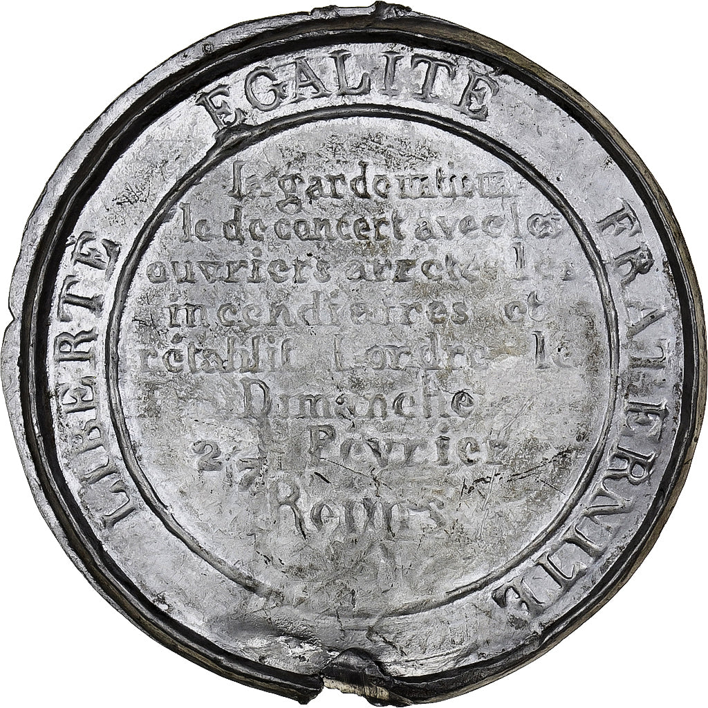 France, Médaille, Ville de Reims, Incendie de la Filature de Fléchambault
