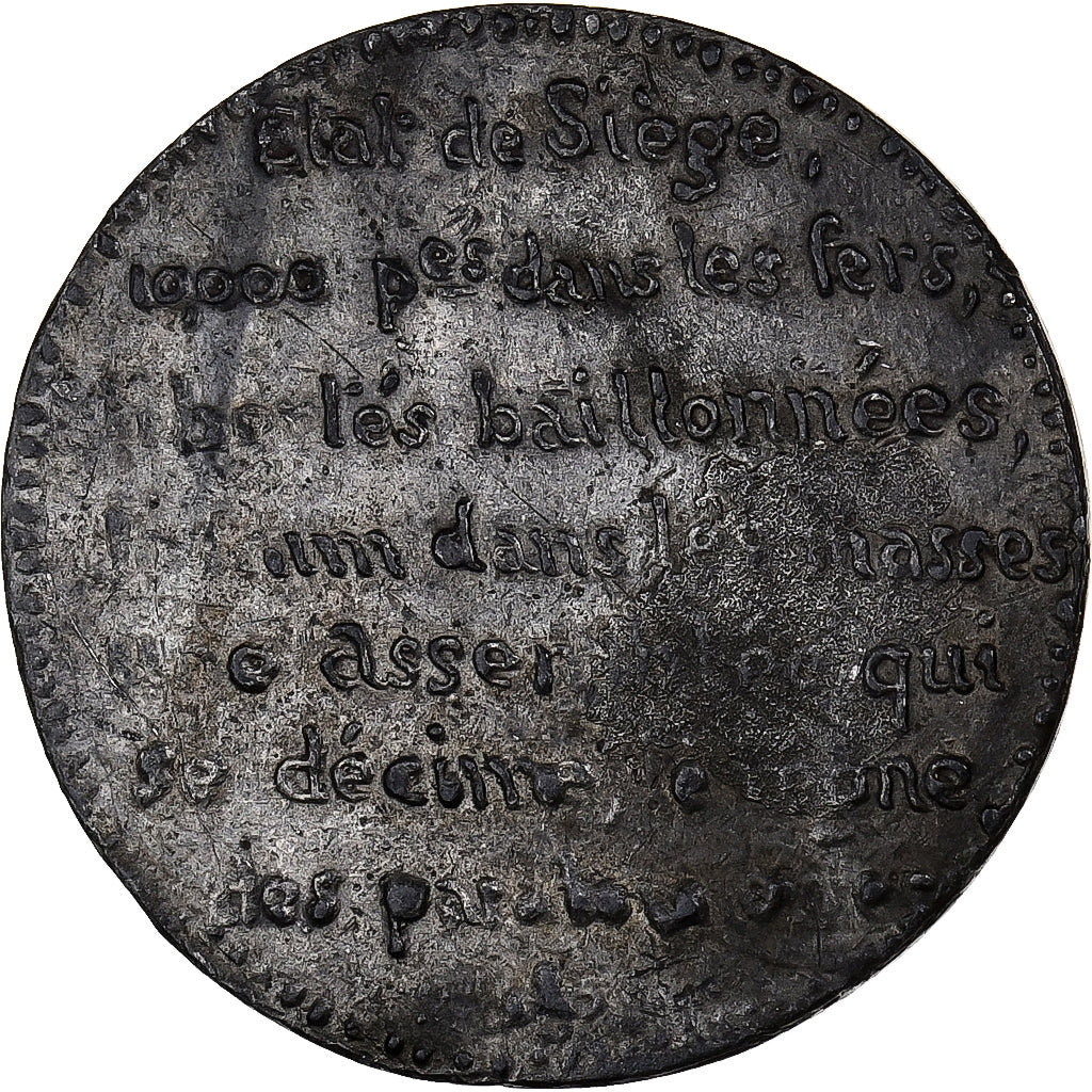 France, Medal, Etat de Siège, 1848, Tin, AU(50-53)