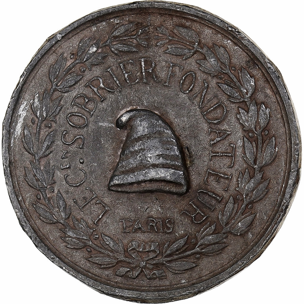 Francia, medalla, Club des Clubs, Le Citoyen Sobrier, Fondateur, 1848, Hojalata