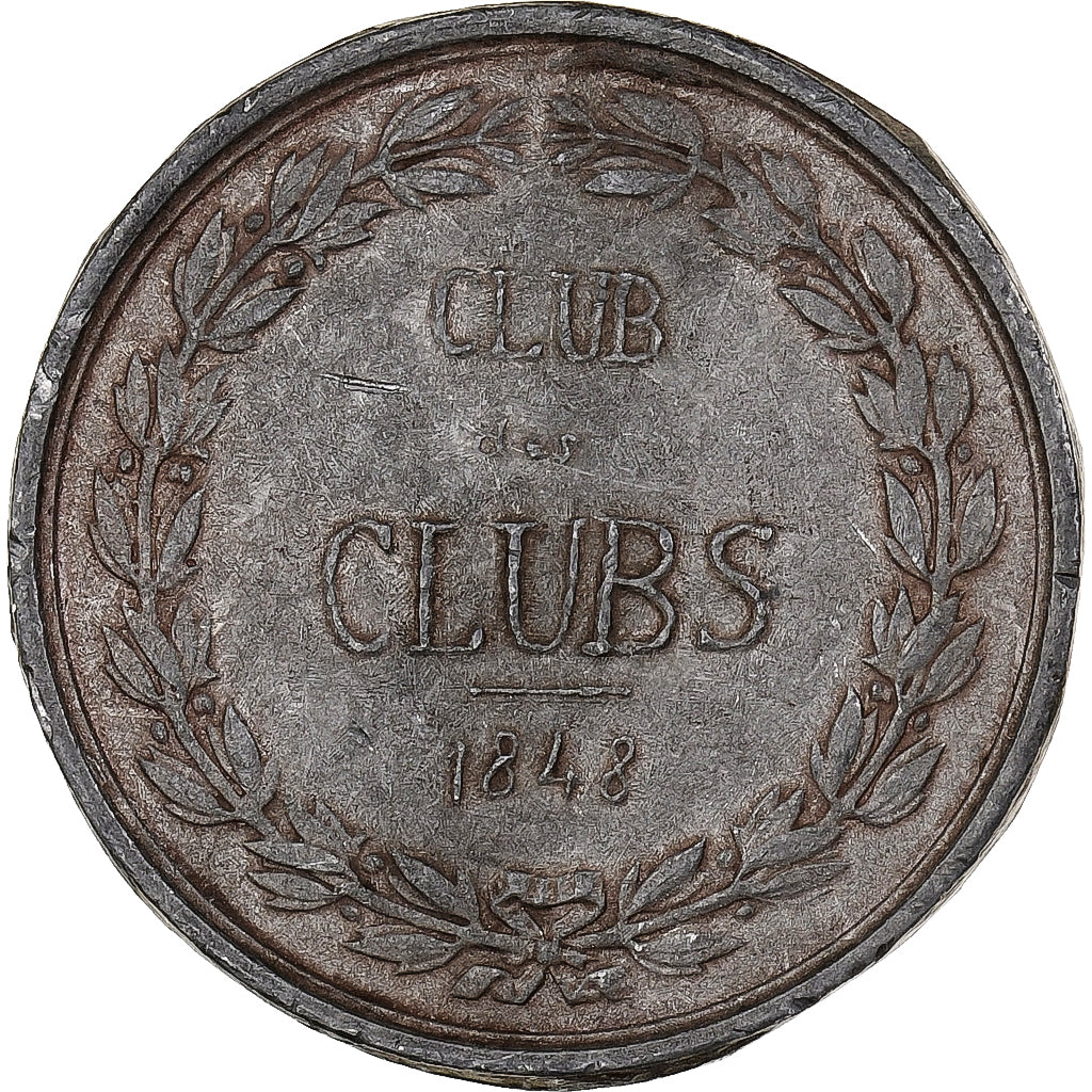 Francia, medalla, Club des Clubs, Le Citoyen Sobrier, Fondateur, 1848, Hojalata
