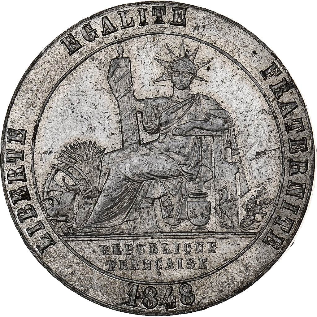 France, Médaille, Ledru Rollin, Ministre de l'Intérieur, 1848, Etain, TTB+