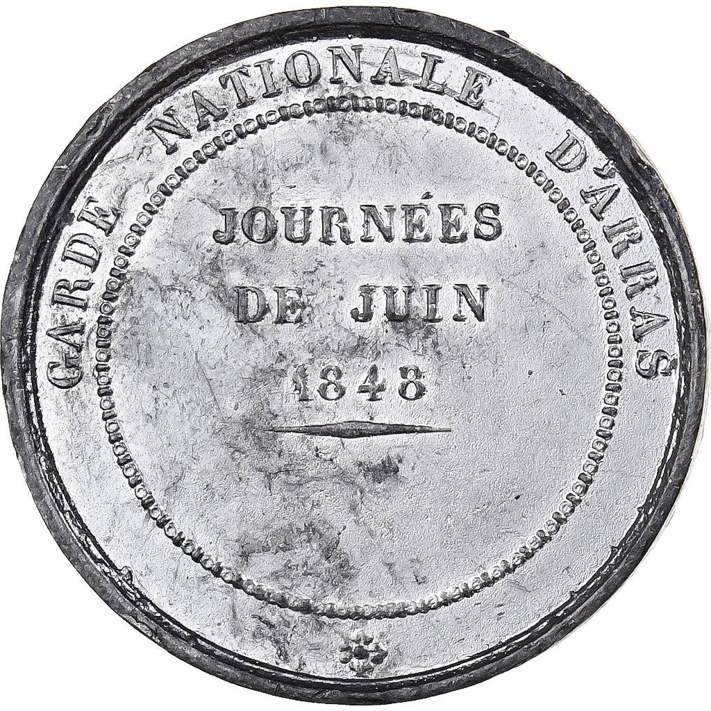 France, Medal, Garde Nationale d'Arras, 1848, Tin, AU(55-58)
