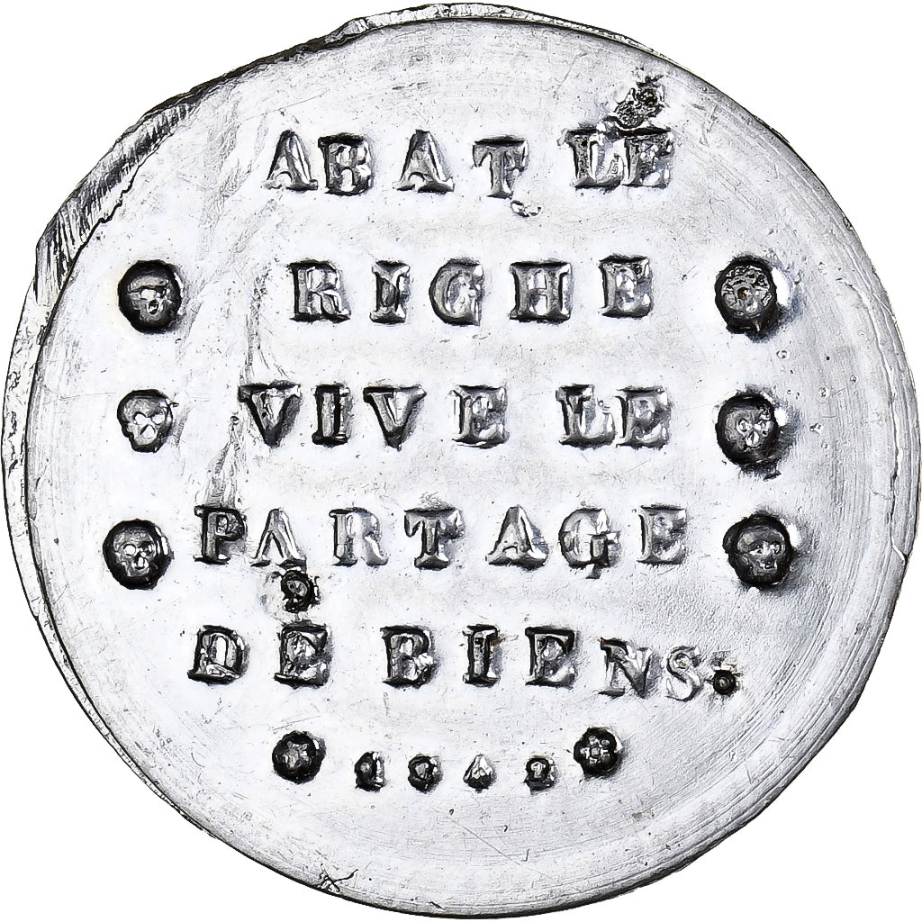 Frankrijk, Medaille, Abat le Riche, Vive le Partage des Biens, (1848-1852)