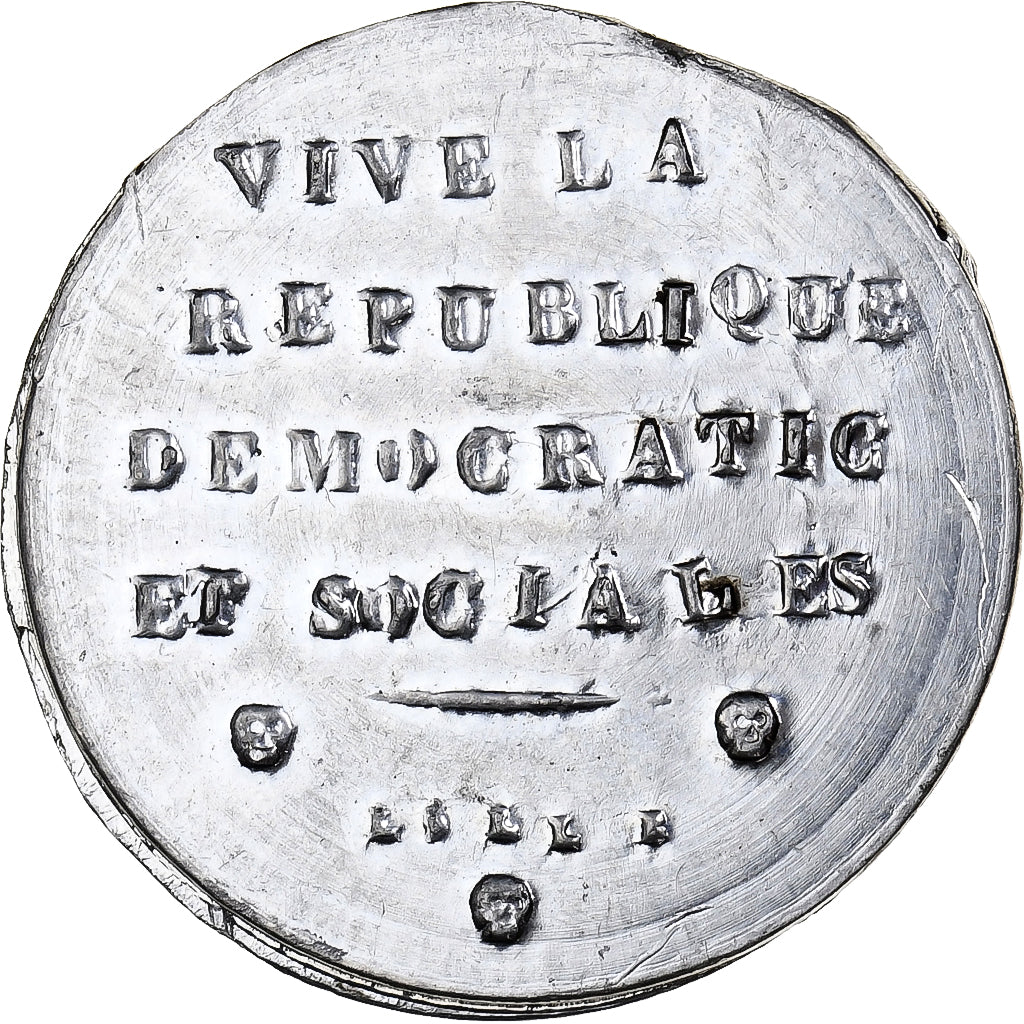 France, Medal, Abat le Riche, Vive le Partage des Biens, (1848-1852), Tin
