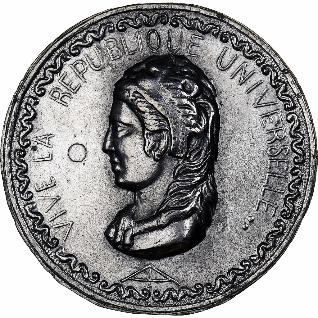 Francia, medaglia, La République Vient, Le Roi se Sauve, 1848, Stagno, SPL-