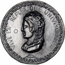 Frankrijk, Medaille, La République Vient, Le Roi se Sauve, 1848, Blik, PR