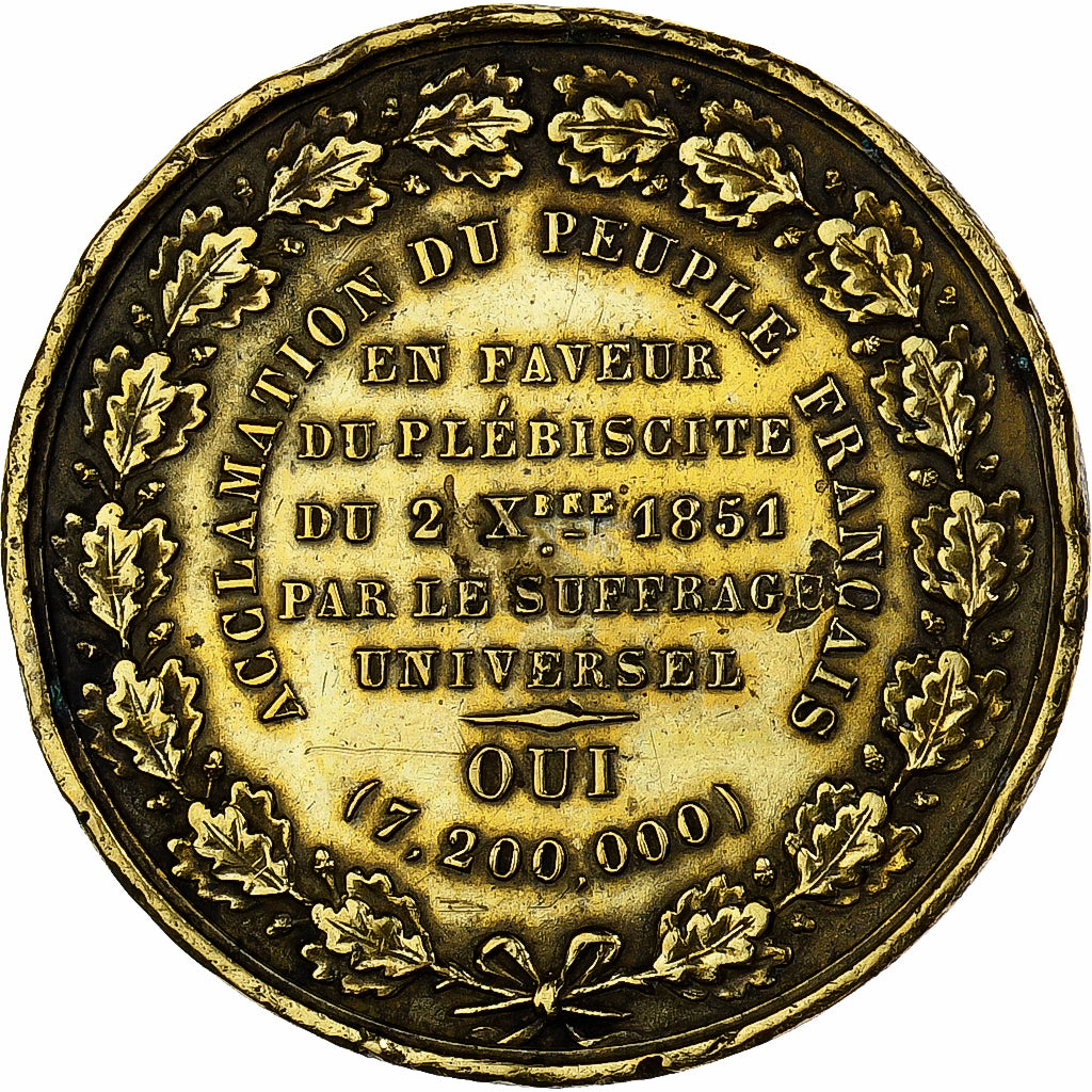 France, Médaille, Louis Napoléon Bonaparte, Acclamation en Faveur du