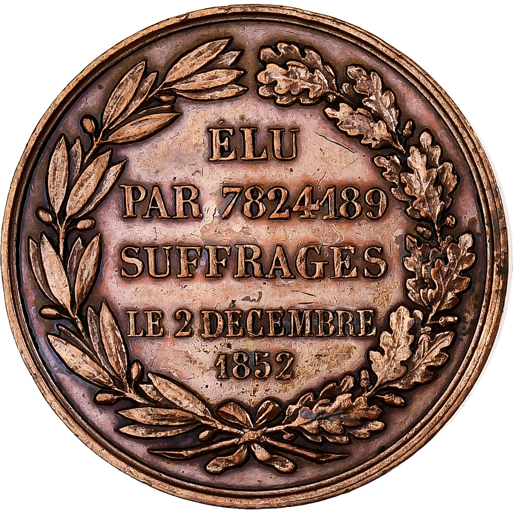 France, Médaille, Napoléon III, Election et proclamation de l'Empire, 1852