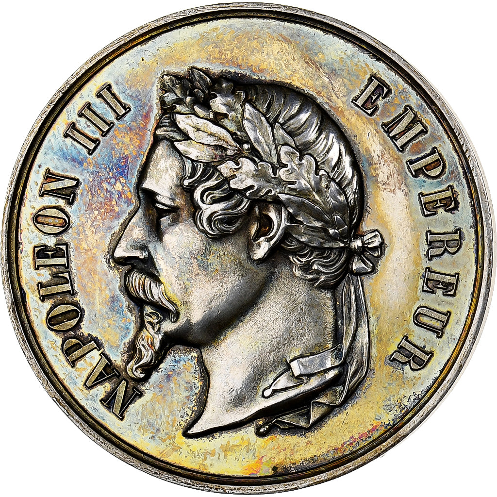 France, Médaille, Napoléon III, Exposition Canine à Lille, 1869, Argent, SPL
