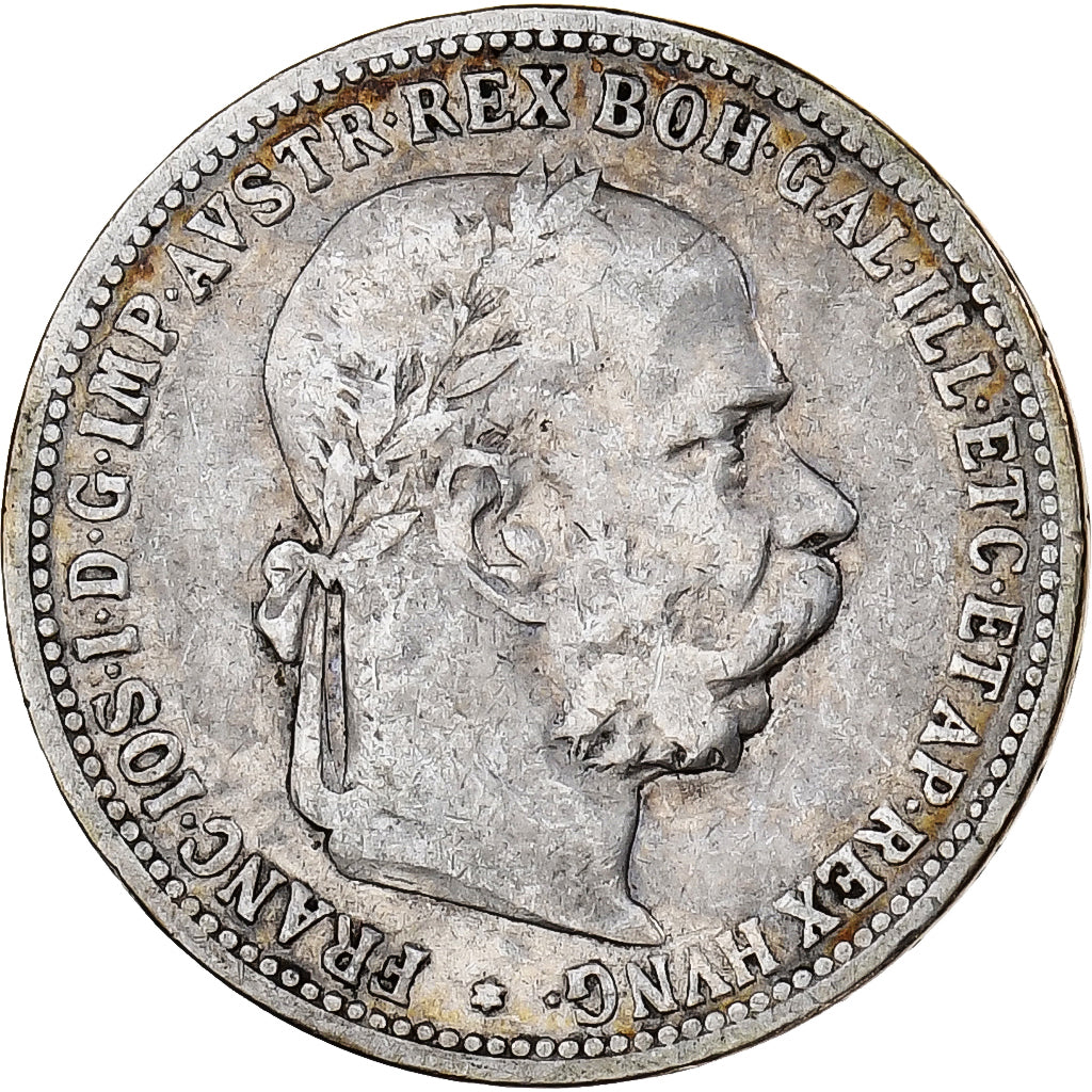 Áustria, Franz Joseph I, Corona, 1893, Prata, VF(20-25), KM:2804