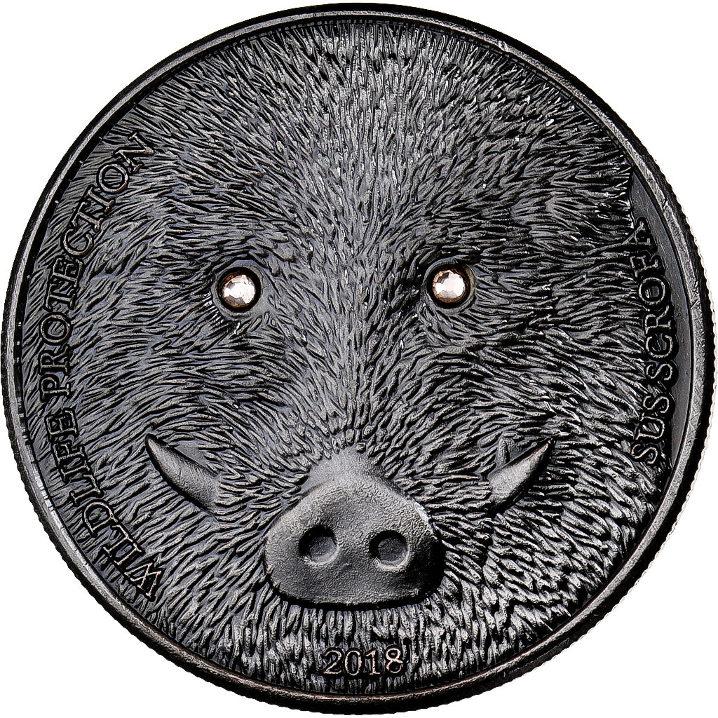 Mongolia, 500 Tugrik, Wild Boar, 2018, Silver, MS(65-70)